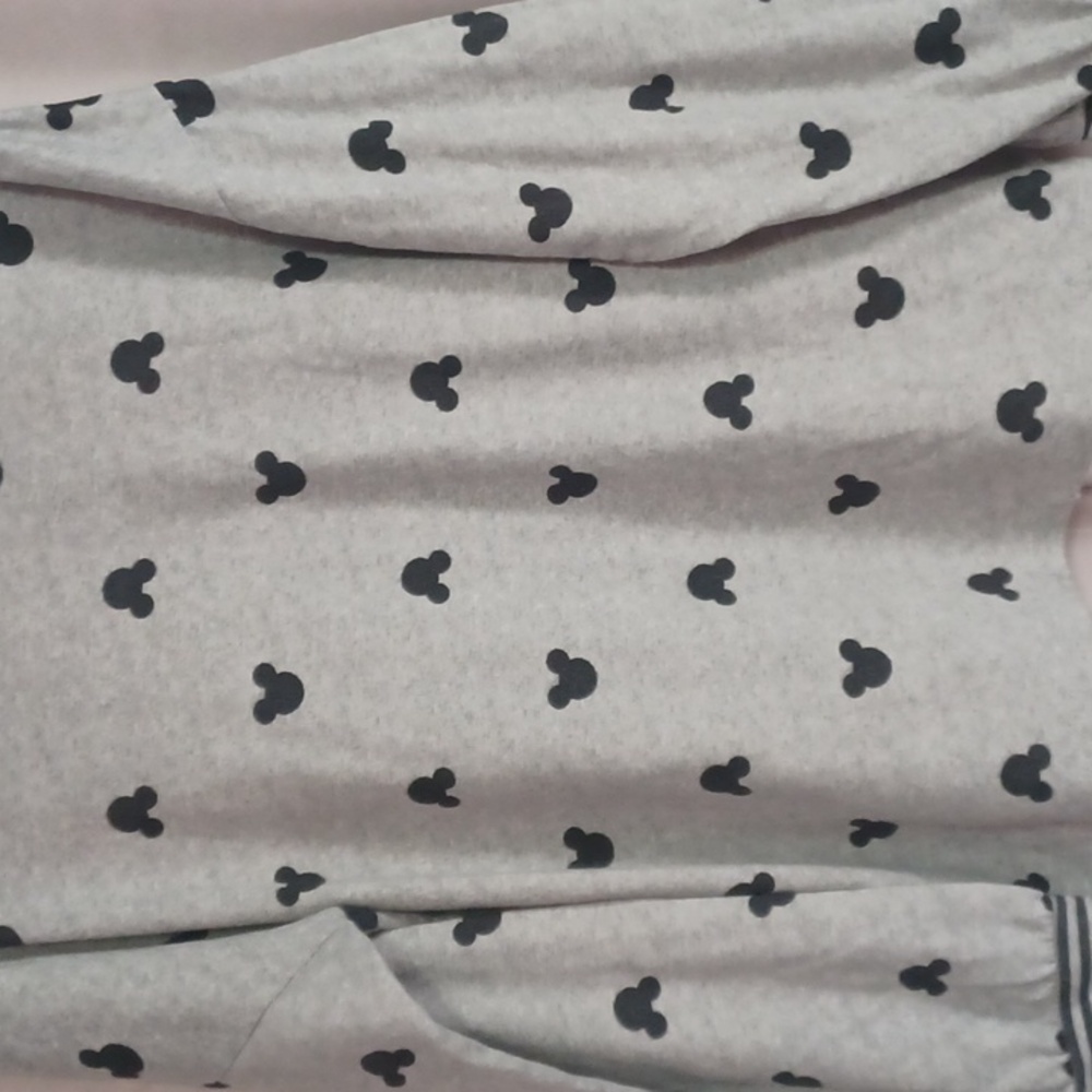 Disney Soft Knit Gray Long Sleeve Top, Mickey Mouse Pattern - Picture 6 of 15